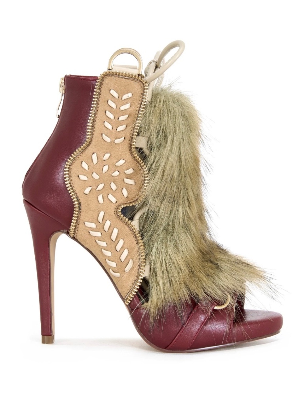 AZALEA WANG SHAINY MULTI MATERIAL SANDAL